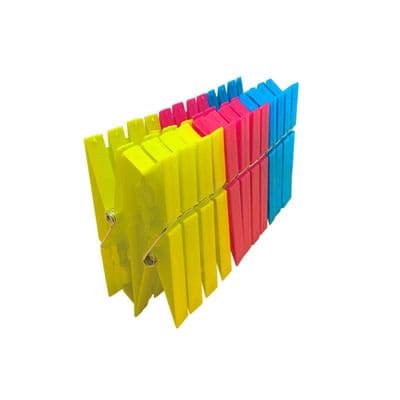 2 packs (48 pegs) MULTI COLOURED CLOTHES WASHING LINE LAUNDRY PEGS caravan boat