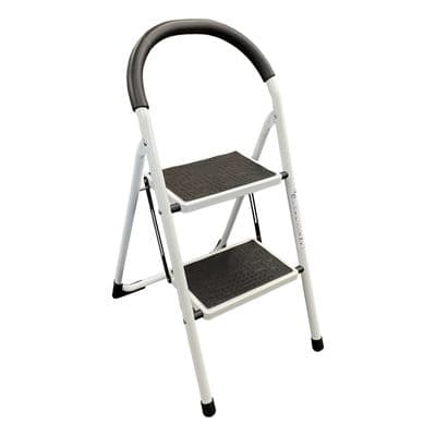 2 STEP STEEL FOLDING NON SLIP STEP LADDER home garage workshop caravan WK2201-2