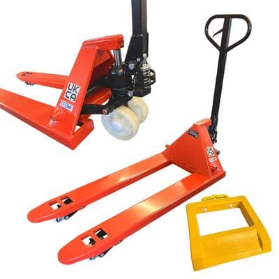 2 Ton - 2000kgs Manual Hand Lift Pallet Truck with Chock Wheel Stop UKCA CE