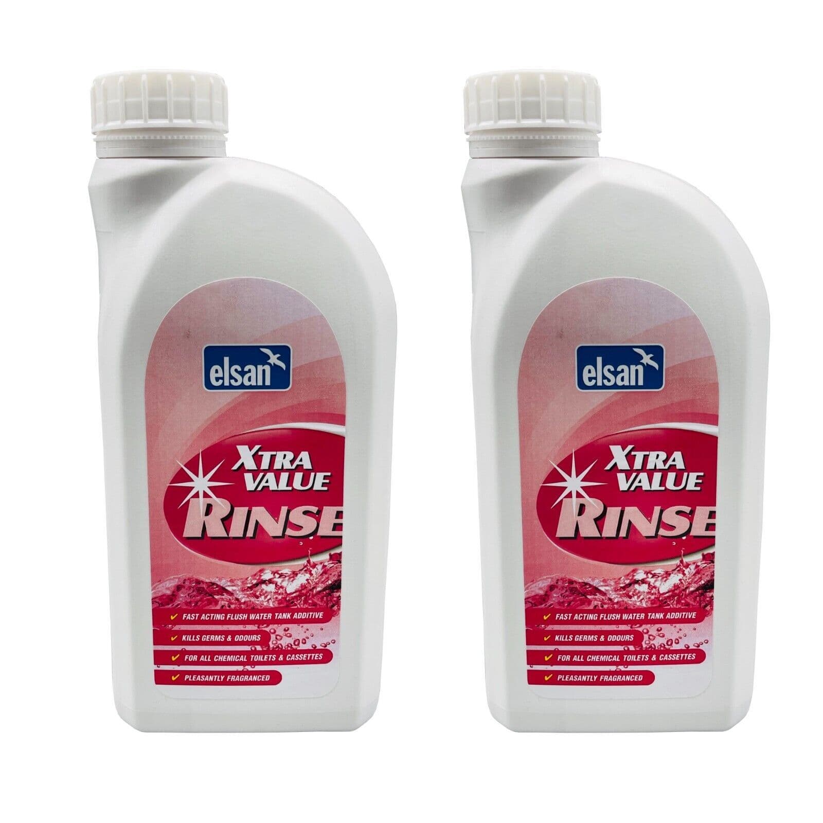 2 x 1 Litre Elsan Toilet Pink Rinse Fluid caravan motorhome