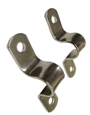 2 x 13mm STAINLESS STEEL MARINE SHEET WIRE EYE STRAPS yacht boat  deck rope