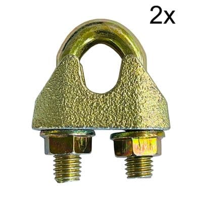 2 x 26mm GALVANISED WIRE ROPE GRIP TO DIN1142 rigging sling