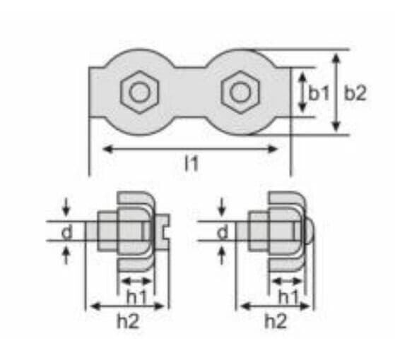 2 x 2mm STAINLESS STEEL DUPLEX WIRE ROPE GRIP marine yacht boat rigging