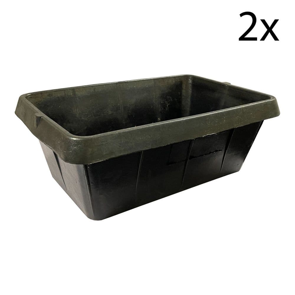 2 x 30 Litre Rubber Skip Feed Bucket Tub Water Trough cattle horse livestock