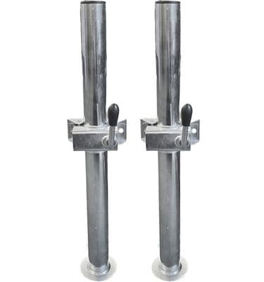 2 x 34mm Prop Drop Support Stand x 600mm Long with Clamp trailer jockey steps