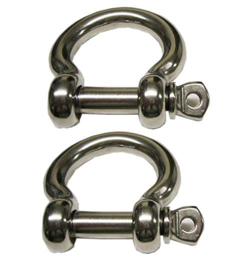 2 x 4mm STAINLESS STEEL MARINE BOW SHACKLE yacht boat deck rigging