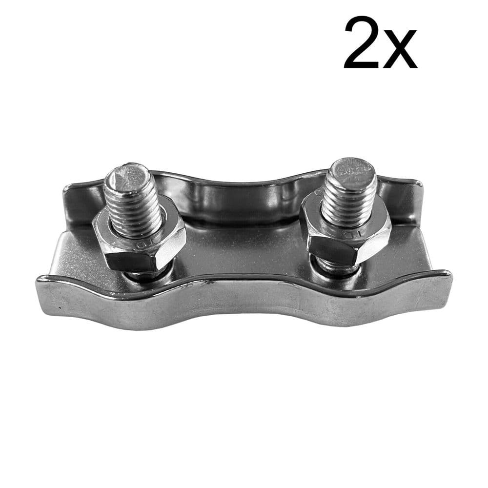 2 x 6mm STAINLESS STEEL DUPLEX WIRE ROPE GRIP marine yacht boat rigging