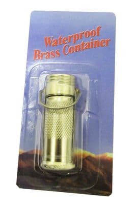 2 x BRASS WATERPROOF MATCH CONTAINERS PILL BOX HOLDER WATERTIGHT
