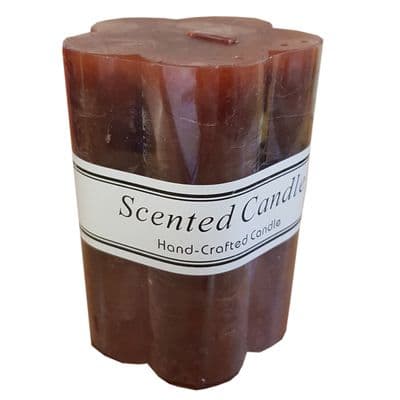 2 x BROWN SHAPED SCENTED WAX CANDLES christmas party candle