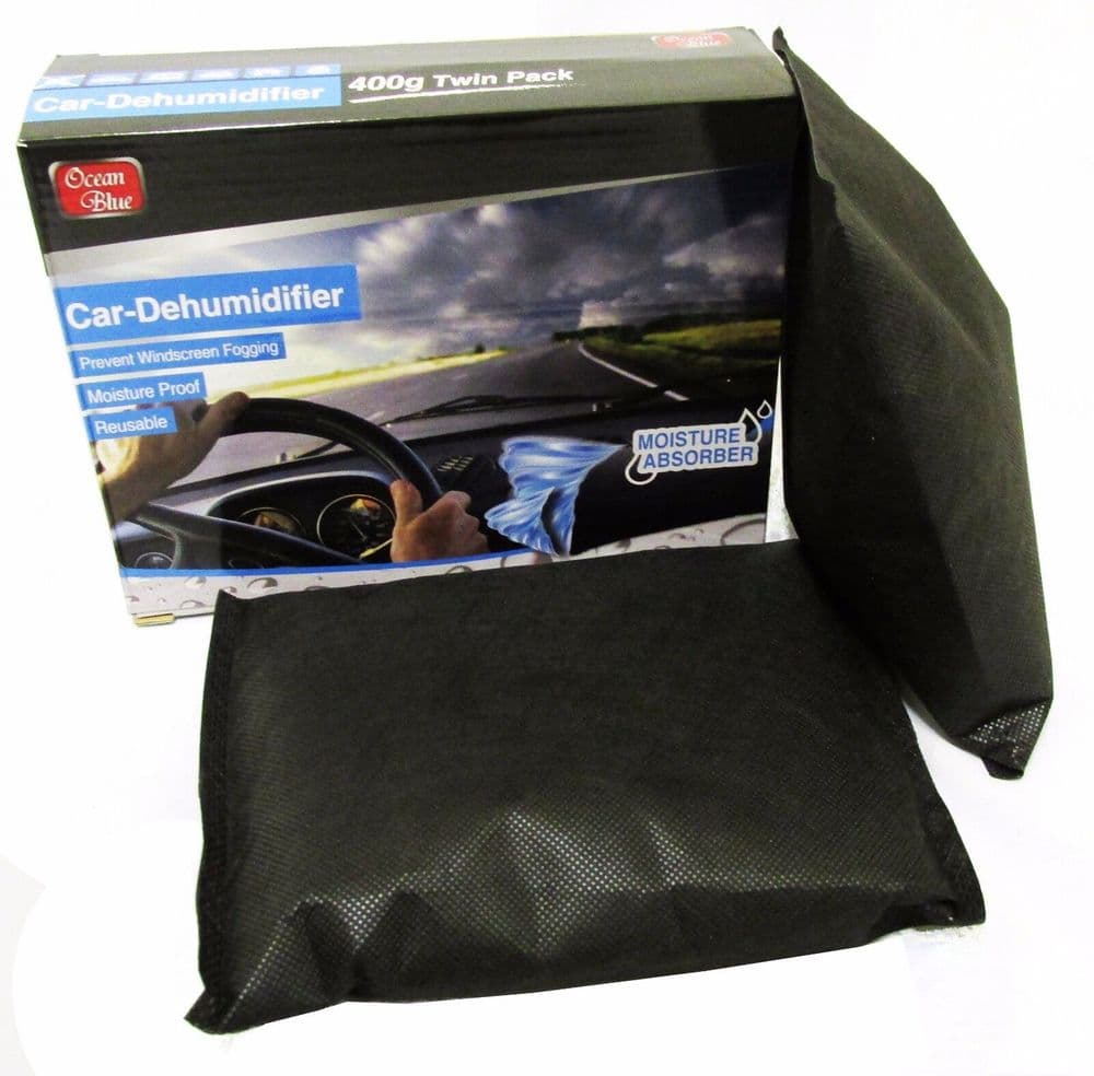2 x CAR VEHICLE DEHUMIDIFIER PAD MOISTURE ABSORBER DEMISTER BAG caravan