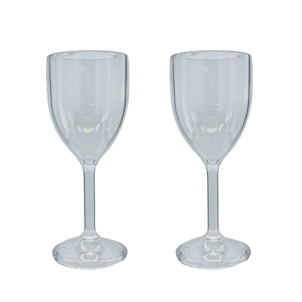 2 x CARAVAN POLYCARBONATE WINE GLASS 270ml/9oz 8584 motorhome camping boat