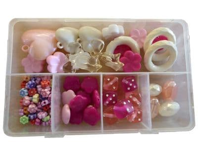 2 x CRAFT + HOBBY BEAD SETS (B) JEWELLERY making NECKLACES + BRACELETS DIY KIT