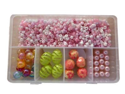 2 x CRAFT + HOBBY BEAD SETS (G) JEWELLERY making NECKLACES + BRACELETS DIY KITS