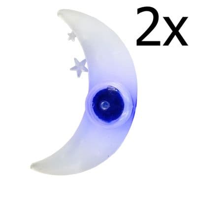 2 x FLASHING MOON BIKE WHEEL SPOKE LIGHTS - BLUE bicycle wheel