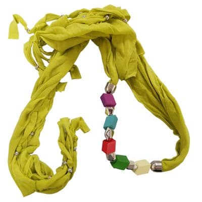 2 x LIGHT GREEN SCARF with RHOMBUS SHAPED JEWELLERY fashion