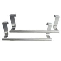 2 x Over Door Hangers Rail Holder Rack Towel Hanging Kitchen Bathroom Cupboard