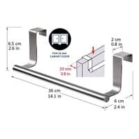 2 x Over Door Hangers Rail Holder Rack Towel Hanging Kitchen Bathroom Cupboard