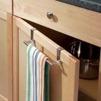 2 x Over Door Hangers Rail Holder Rack Towel Hanging Kitchen Bathroom Cupboard