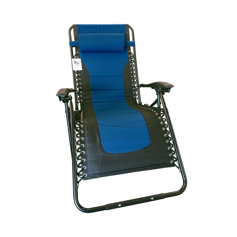 2 x Padded Zero Gravity Folding Recliner Chairs garden sun lounger caravan patio