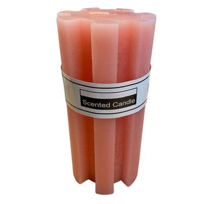 2 x PILLAR WAX SCENTED CANDLES PINK SHAPED ROSE large wick christmas home