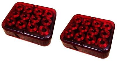 2 x RED AUXILLIARY FOG LAMP LIGHT 12v E APPROVED TRAILER BOARD TOWING