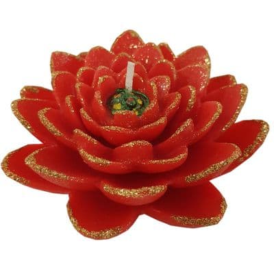 2 x RED ROSE WAX CANDLES with GLITTER christmas party candle