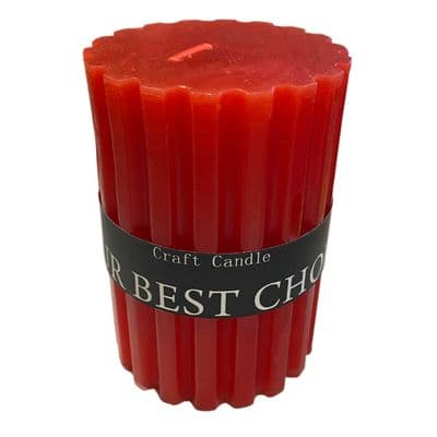 2 x SCENTED PILLAR WAX CANDLE CRAFT SHAPED RED ROSE home wick party christmas