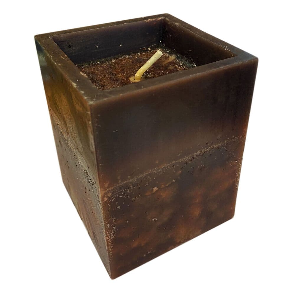 2 x SCENTED WAX PILLAR CANDLES SQUARE CHOCOLATE home party candle