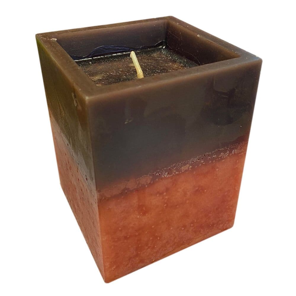 2 x SCENTED WAX PILLAR CANDLES SQUARE ORANGE home party candle
