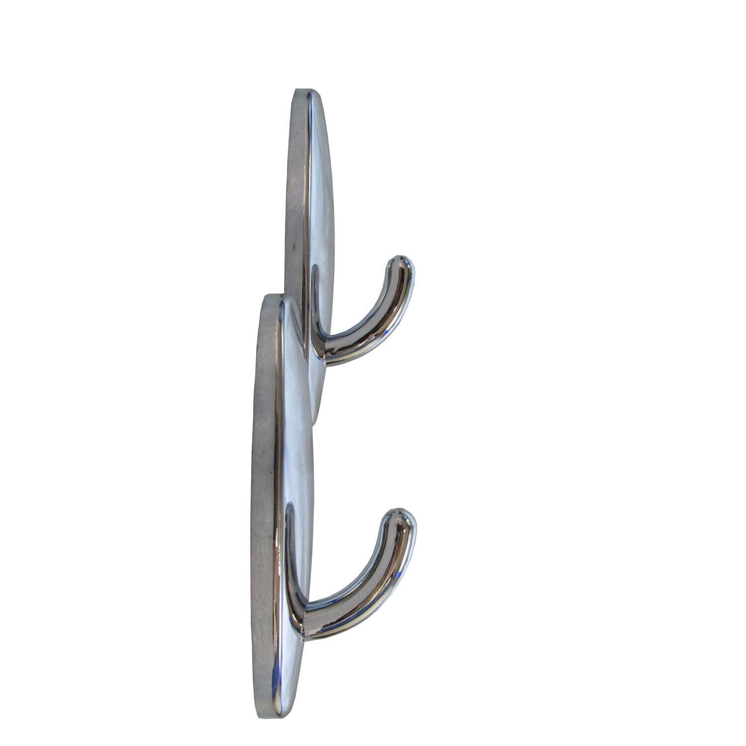 x Self Adhesive Hooks Chrome Wall Hanger Multi Purpose Sticky