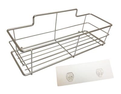 2 x SELF ADHESIVE KITCHEN BATHROOM WALL RACK - SHELF STORAGE HOLDER caravan boat