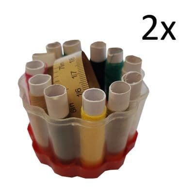 2 x SEWING KITS in CASE  needles cotton  thread travel sew kit tape sets