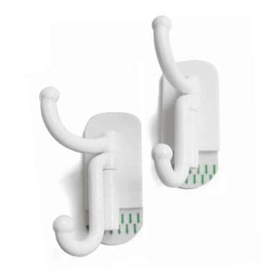 2 x Swivel Hooks Wall Hanger Self Adhesive Hat Coat Towel Key Bathroom Kitchen