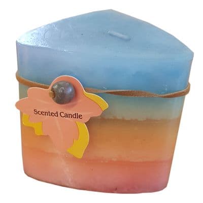 2 x THREE LAYERED COLOUR SCENTED WAX CANDLES candle