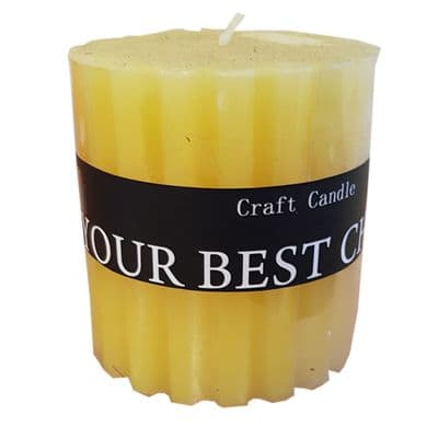2 x YELLOW ROUND CRAFT SCENTED WAX CANDLES candle