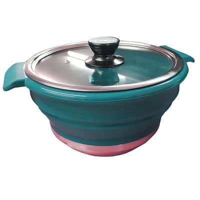 2.3L COLLAPSIBLE CAMPING SAUCEPAN integral handles - not riveted caravan folding