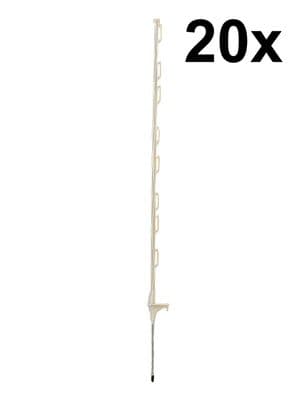 20 x 4ft (120cm) Electric Fence White Poly Posts fence Stakes tape rope