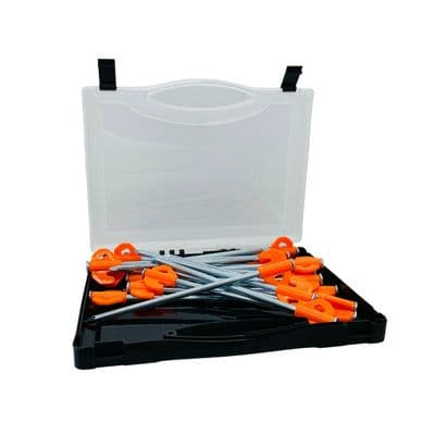 20 x Tent pegs in carry case (JS-04A) camping fishing caravan awning motorhome