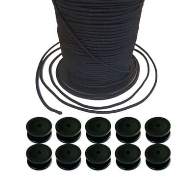 20 x TRAILER BUTTON CLEATS with 10 metres 6mm BUNGEE ELASTIC CORD van truck boat