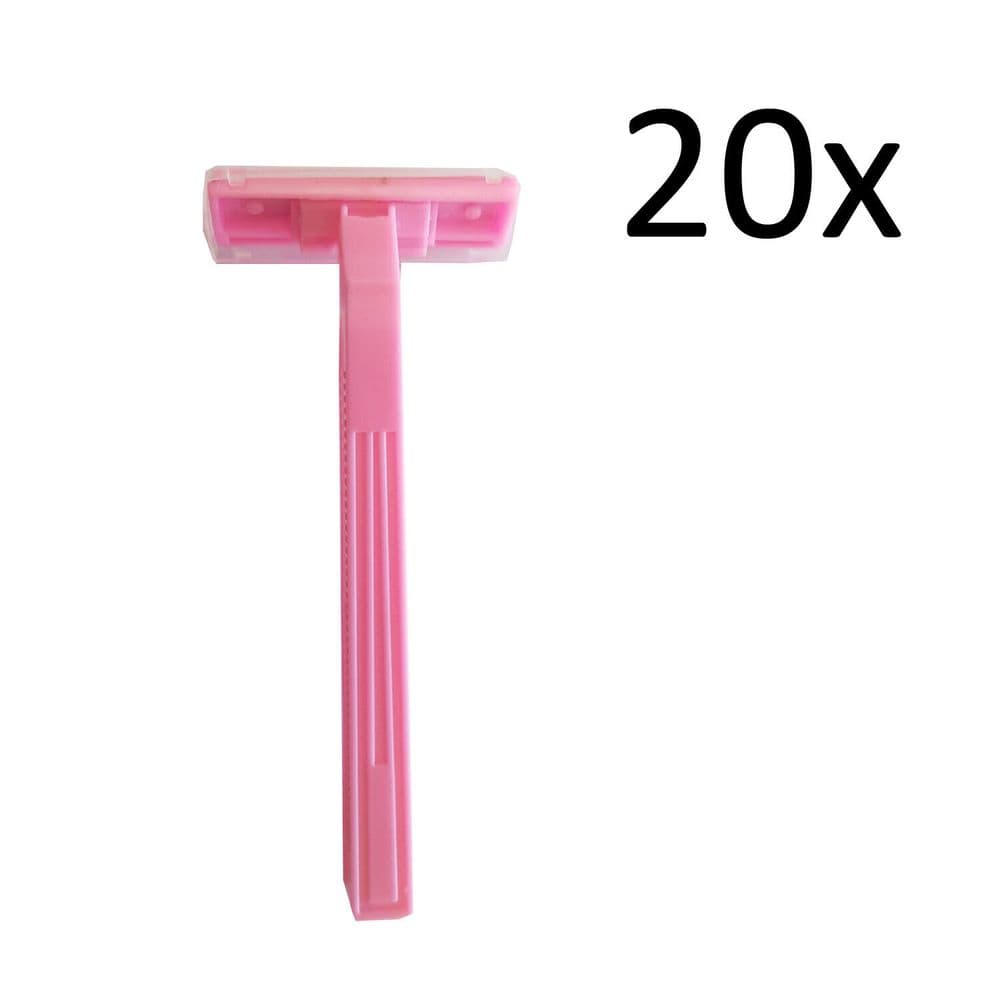 20 x WOMENS TWIN RAZOR BLADES disposable shaving legs body women woman lady