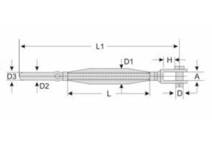 20mm STAINLESS STEEL RIGGING SCREW JAW 10mm wire TERMINAL marine yacht