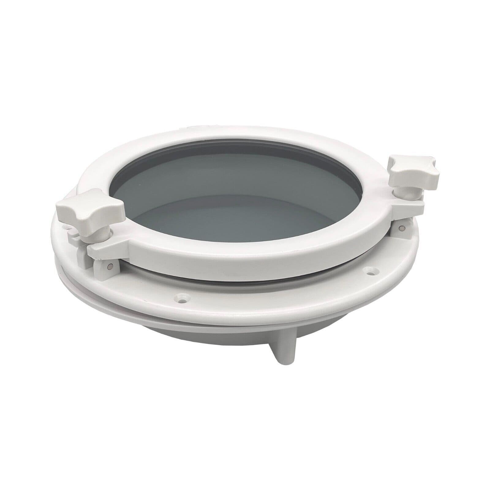 Ocean Blue Round Marine Porthole Window - White - 265mm X 210mm For Boat/Yacht