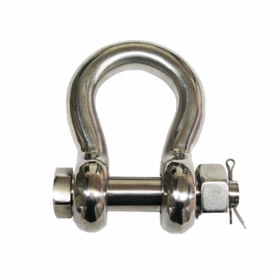 22mm x  26mm x 5T STAINLESS STEEL BOW SHACKLE WITH SAFETY PIN marine lifting