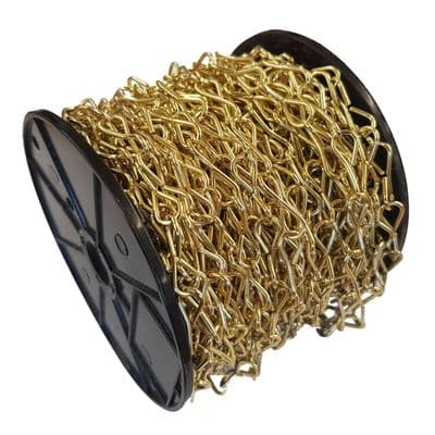 25 metre 1.4mm BRASS PLATED SINGLE JACK CHAIN hanging baskets lights bird feeder