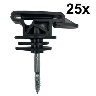 25 x Screw in Tape Insulator - Electric Fencing polytape 20mm 40mm wire