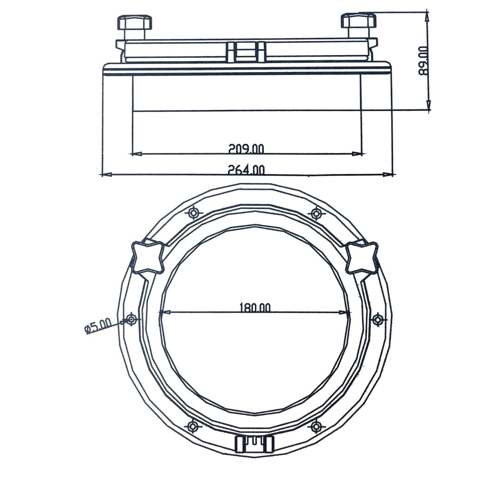 Square Window Boat Square Porthole Window Boat Deck Hatch Window - 565x565mm, Heavy Duty ...