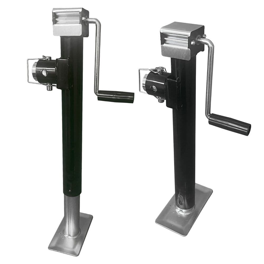 2x Trailer Jack Leg Side Winding Weld On 2000kg Heavy Duty Telescopic
