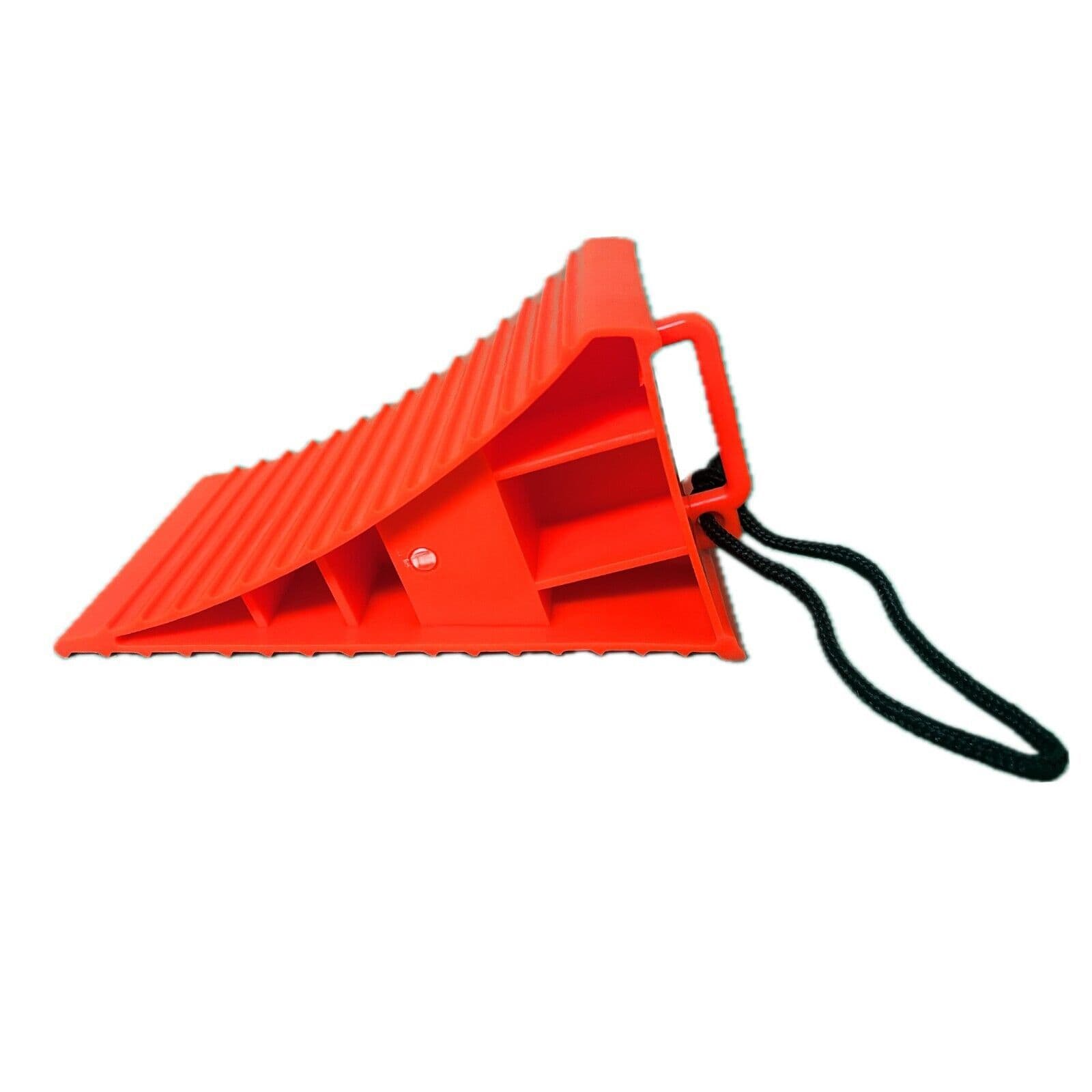 2x Wheel Chock with Handle & Rope Large Car Caravan Motorhome Camper ...