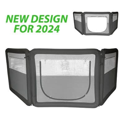 3 Panel Air Windbreak Deluxe with Bag, Pump, pegs + guylines caravan motorhome