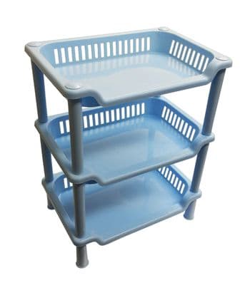 3 TIER COLLAPSIBLE BATHROOM or KITCHEN RACK storage shelves unit caravan shower
